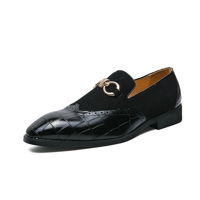 Stylish Men's Stone Green Suede Stitched Loafers with Decor