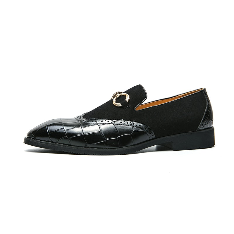 Stylish Men's Stone Green Suede Stitched Loafers with Decor