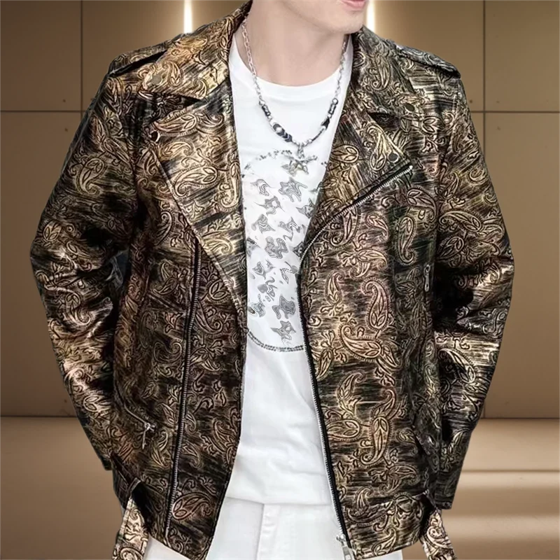 Stylish Streetwear Solid Jacquard Patterned Faux Leather and PU Jacket for Fashion - Forward Individuals