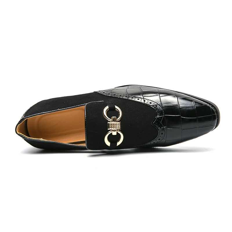 Stylish Men's Stone Green Suede Stitched Loafers with Decor