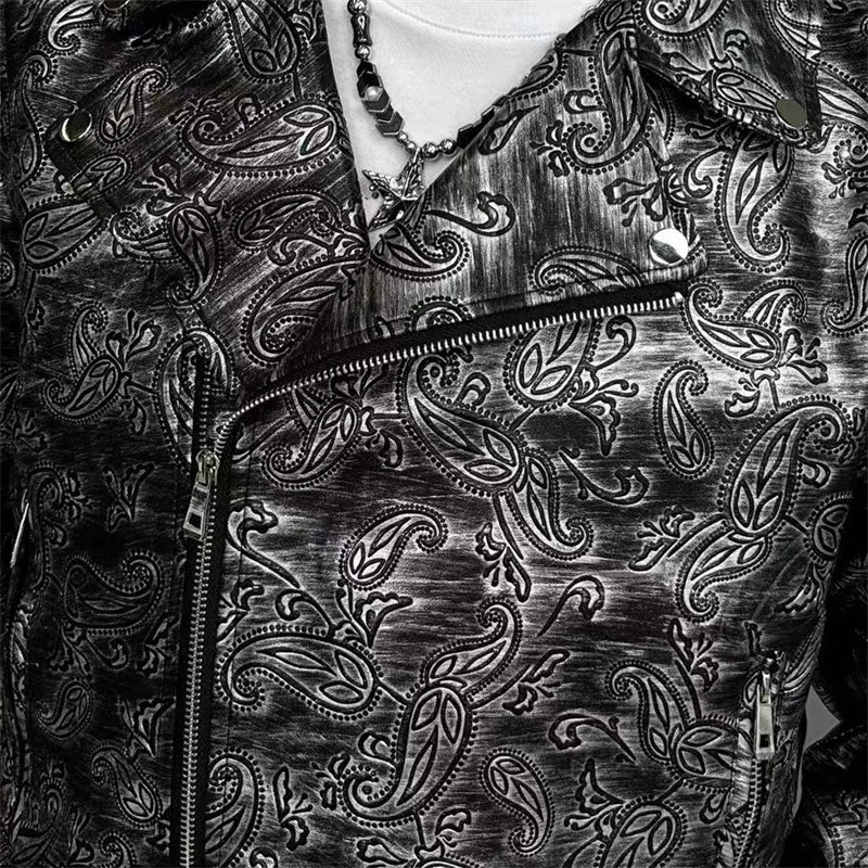 Stylish Streetwear Solid Jacquard Patterned Faux Leather and PU Jacket for Fashion - Forward Individuals