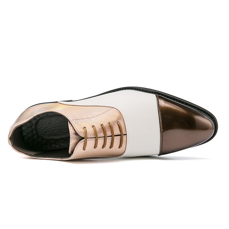 Stylish Stitched Color Lace-Up Men's Oxford Shoes for Everyday Wear