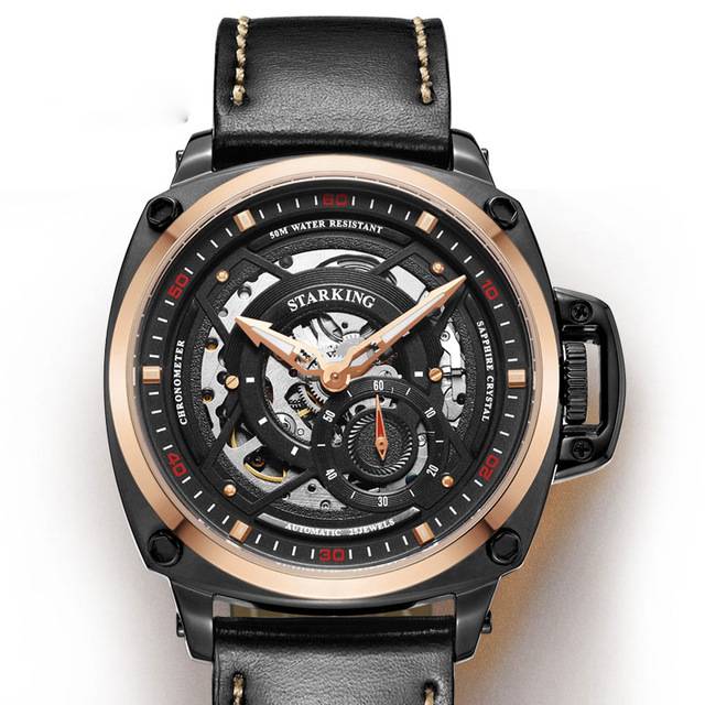 Men's Automatic Mechanical Round Casual Watches with Shock and Water Resistance