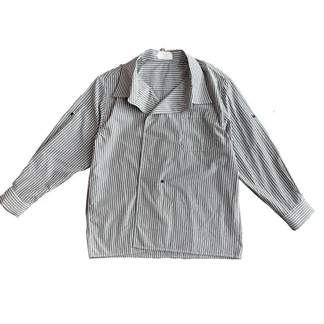 Stylish Striped Loose Lapel Breathable Cotton Shirt for Casual Wear