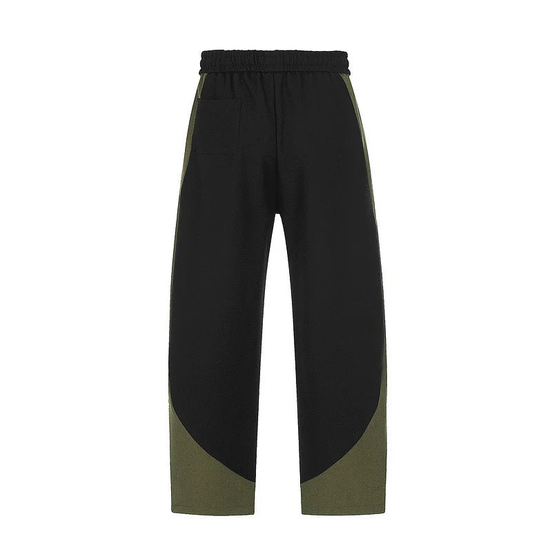 Stylish Contrasting Full - Length Straight Polyester - Cotton Sweatpants