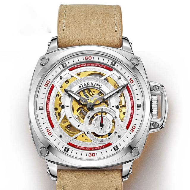 Men's Automatic Mechanical Round Casual Watches with Shock and Water Resistance