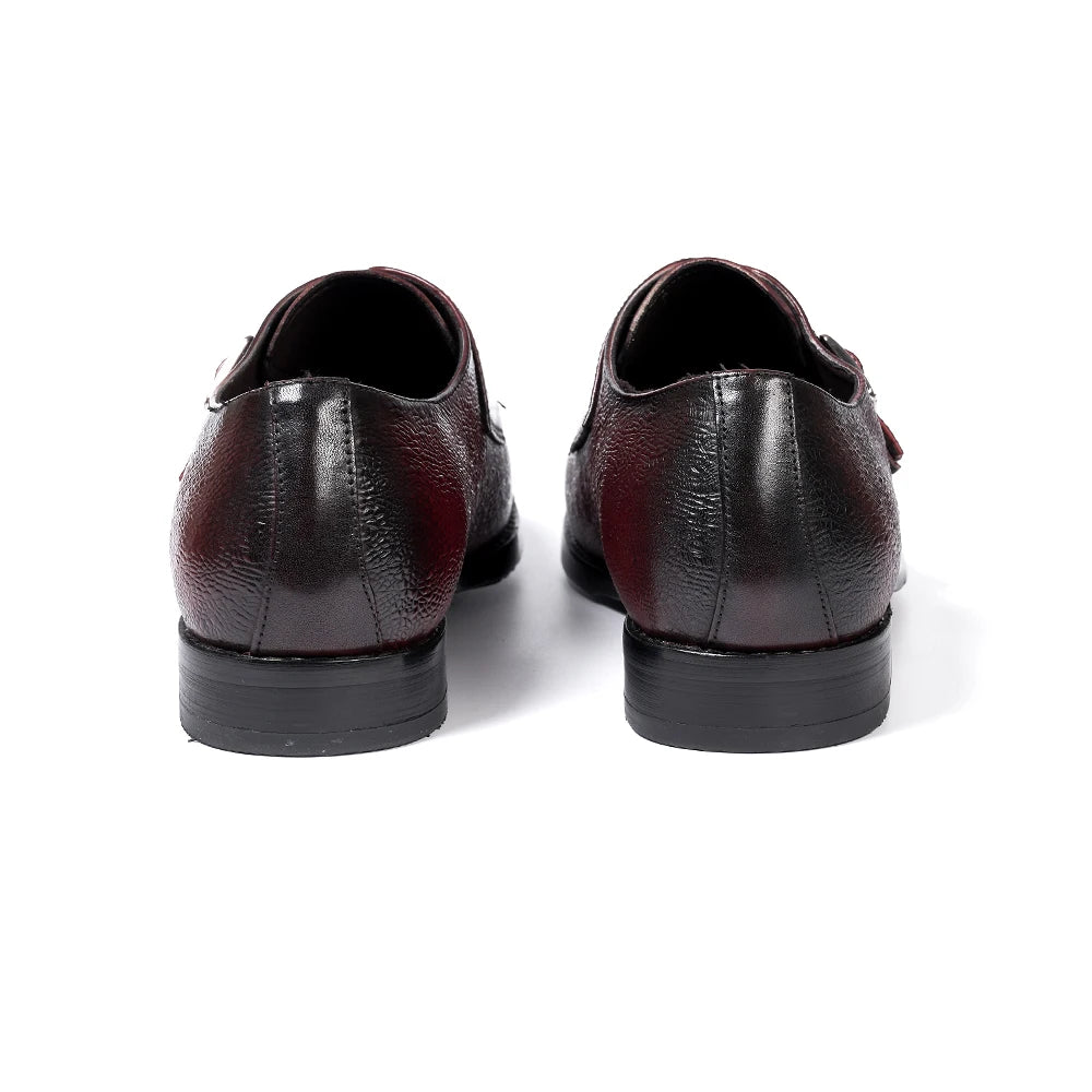 Stylish Classic Snake-Print Genuine Leather Men's Monk Shoes for Fashion-Forward Individuals