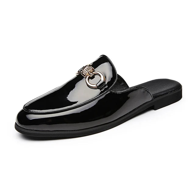 Fashionable Checkered Pattern Decorative Appliques Slip-On Mules Shoes for Stylish Comfort