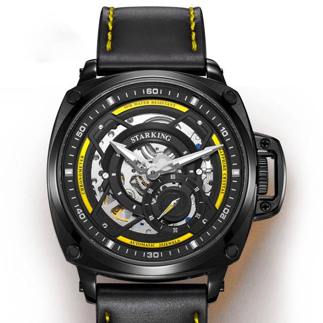 Men's Automatic Mechanical Round Casual Watches with Shock and Water Resistance