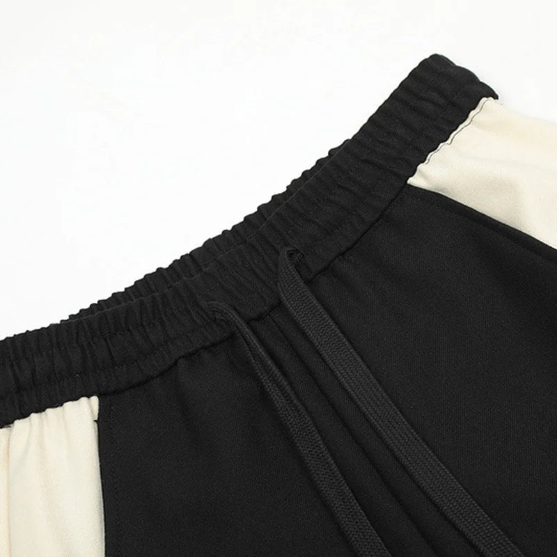 Stylish Contrasting Full - Length Straight Polyester - Cotton Sweatpants