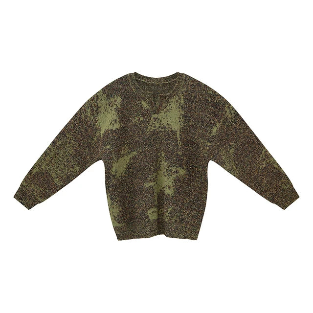 Stylish Color Blocked Loose-Fit Woolen Sweater for Men