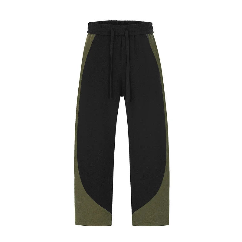 Stylish Contrasting Full - Length Straight Polyester - Cotton Sweatpants