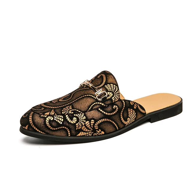 Stylish Colorful Geometric Pattern PU Leather Women's Slip-On Mules Shoes for Fashion Lovers