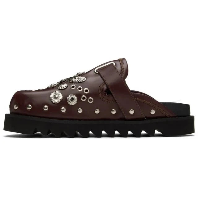 Vintage Rivet Pin Buckle Straps Comfortable Mules Shoes