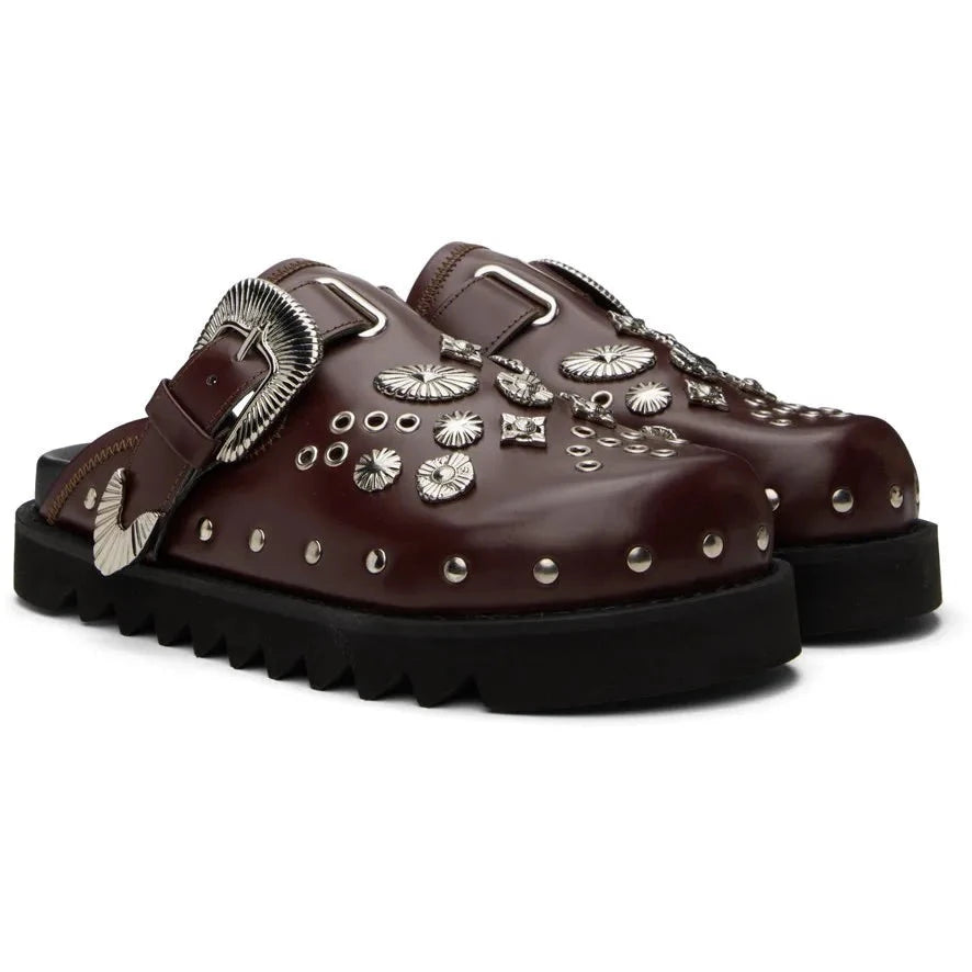 Vintage Rivet Pin Buckle Straps Comfortable Mules Shoes