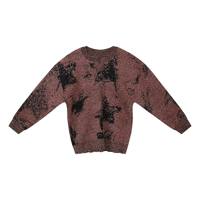 Stylish Color Blocked Loose-Fit Woolen Sweater for Men