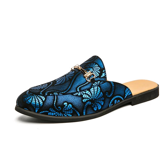 Stylish Colorful Geometric Pattern PU Leather Women's Slip-On Mules Shoes for Fashion Lovers