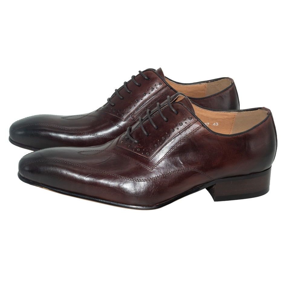 Men's Classic Oxford Formal Shoes in Khaki Coffee Color