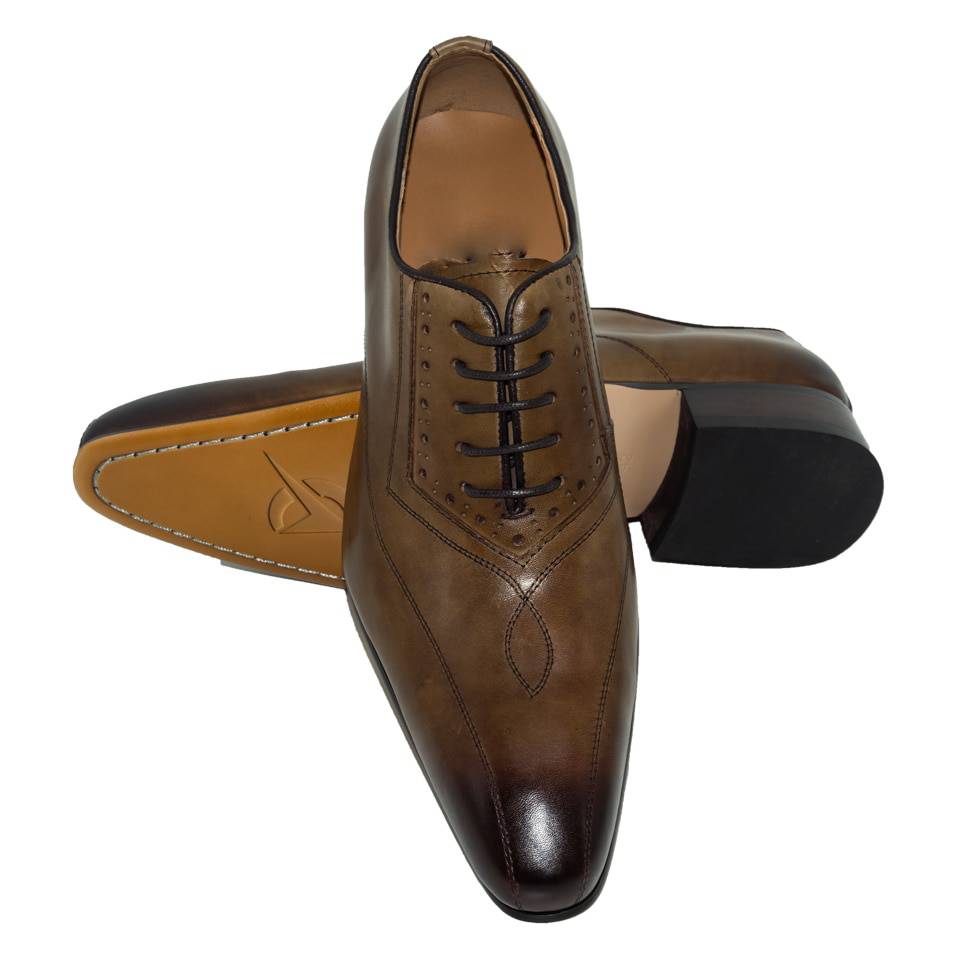 Men's Classic Oxford Formal Shoes in Khaki Coffee Color