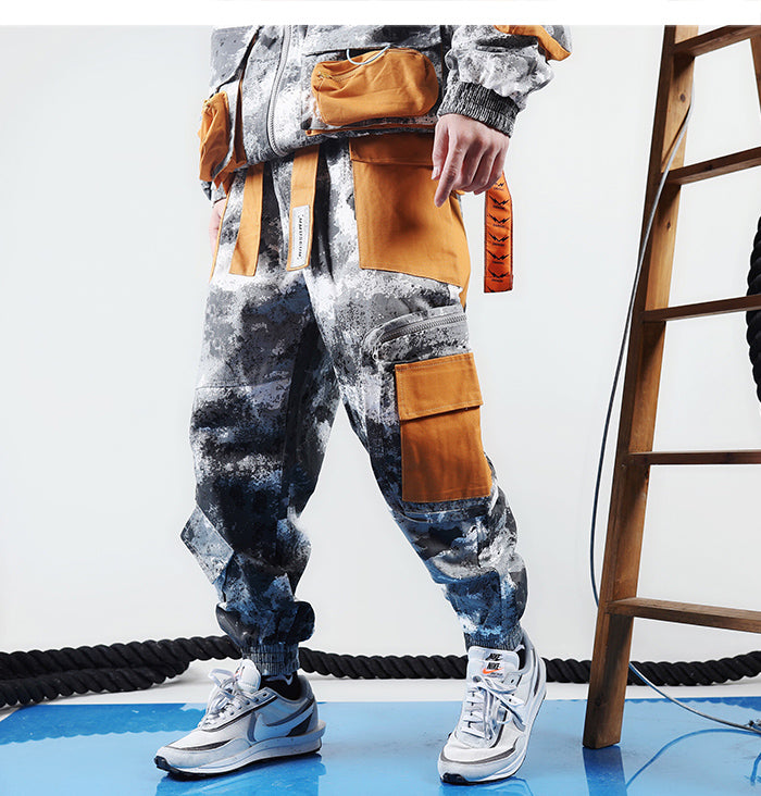 Men's Oversized Camouflage Patchwork Style Cargo Trousers