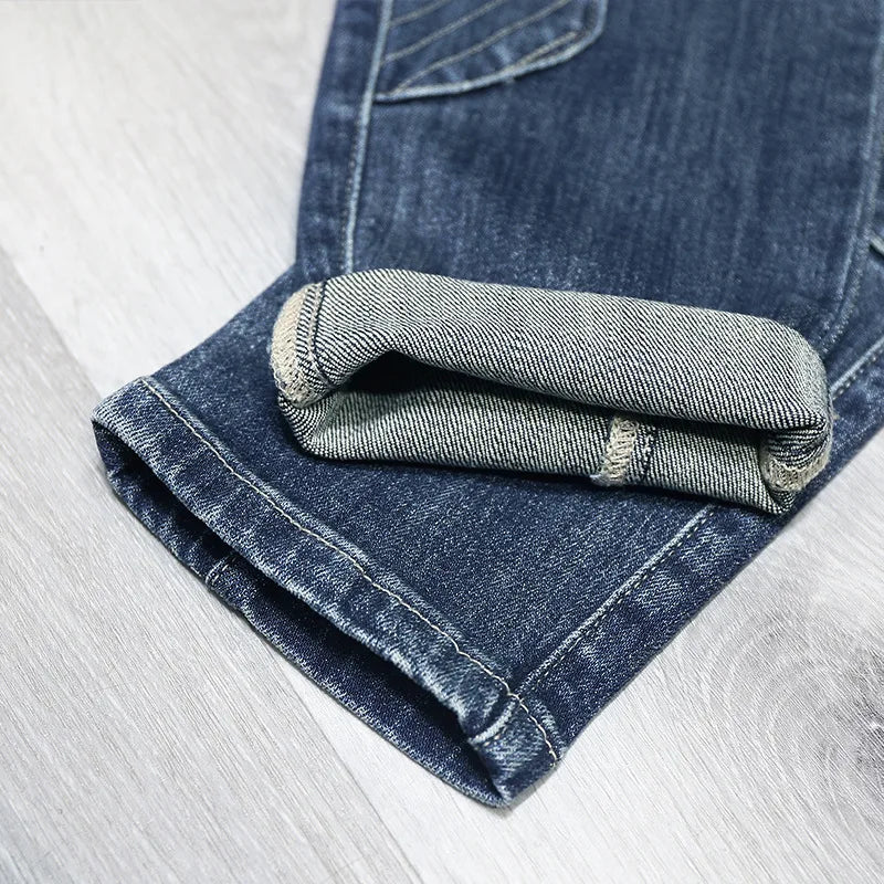 Stylish Spliced Hip-Hop Denim Jeans for All-Year Wear