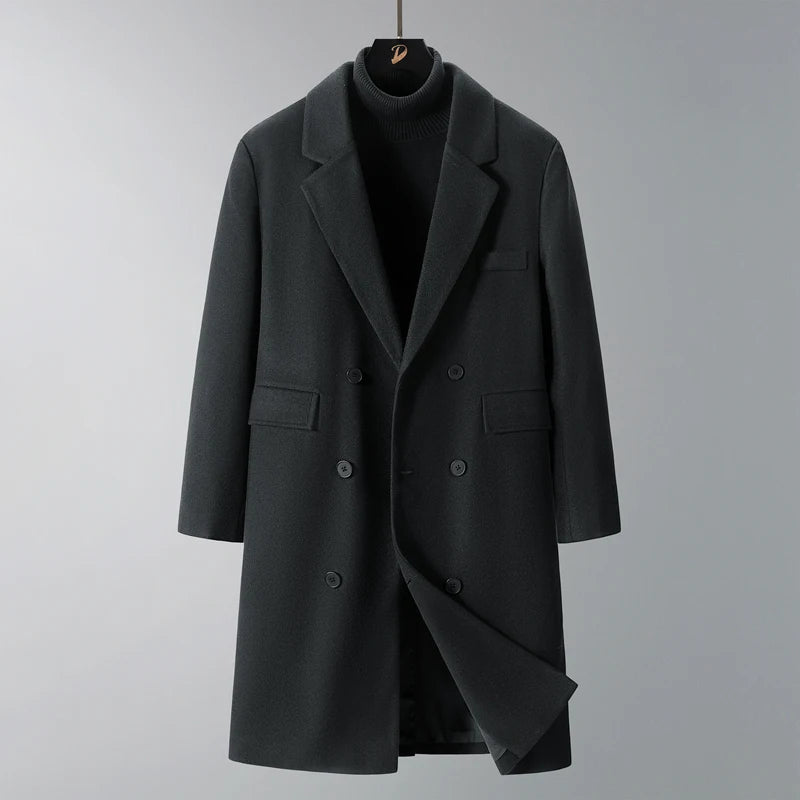 Classic Solid Color Woolen Long and Loose Women's Winter Coat