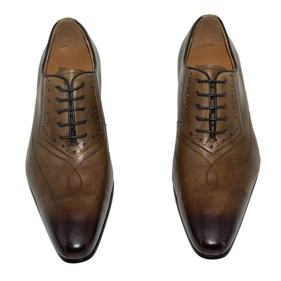 Men's Classic Oxford Formal Shoes in Khaki Coffee Color
