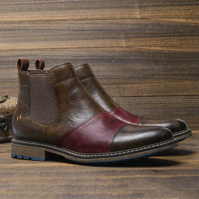 Comfortable Solid Slip-On Chelsea Boots in Synthetic Leather