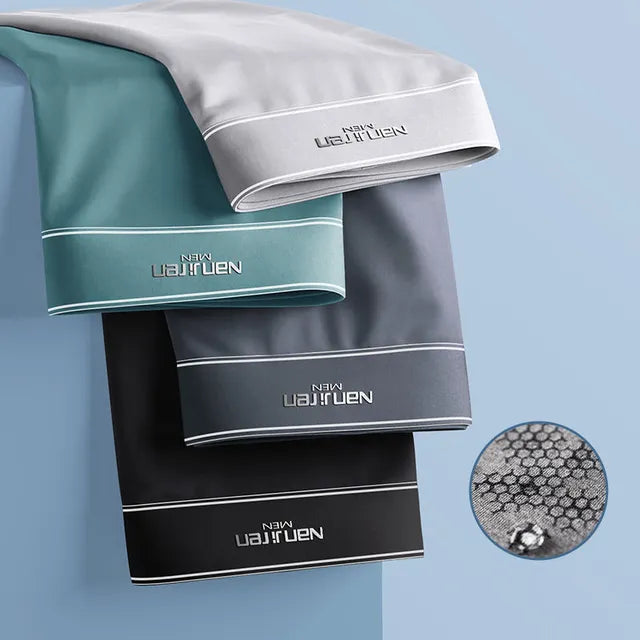 High - Quality Solid Ice Silk Boxer Shorts Set for All - Day Comfort