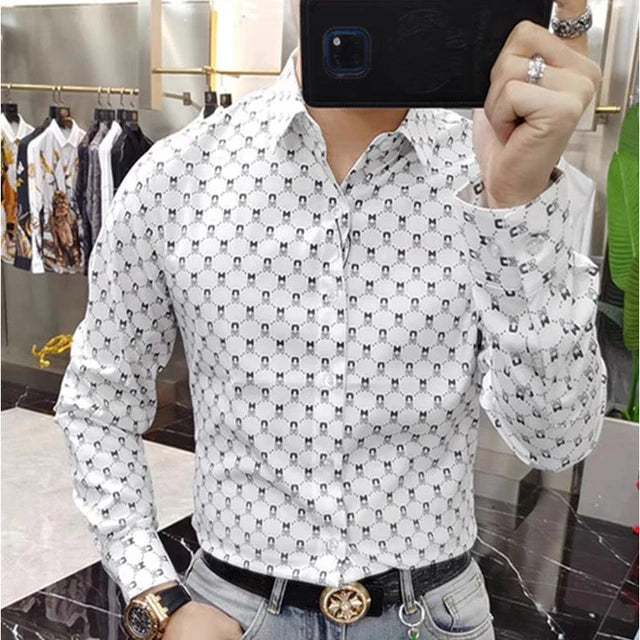 Casual and Fashionable Geometric Pattern Printed Men's/Women's Shirt for Everyday Wear