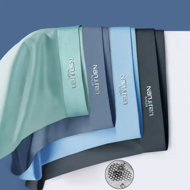High - Quality Solid Ice Silk Boxer Shorts Set for All - Day Comfort