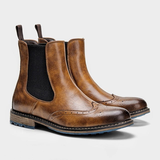 Comfortable Solid Slip-On Chelsea Boots in Synthetic Leather