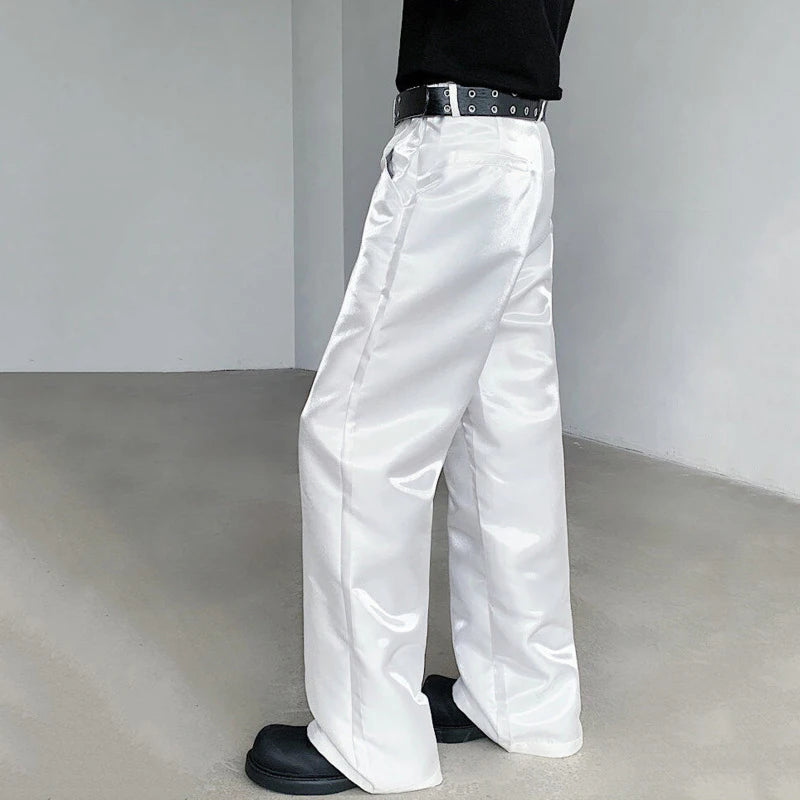 High - quality Polyester Casual Solid - color Loose - fitting Straight Pants