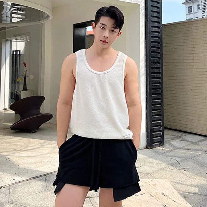 Comfortable Polyester Drawstring Big - Pocket Casual Shorts