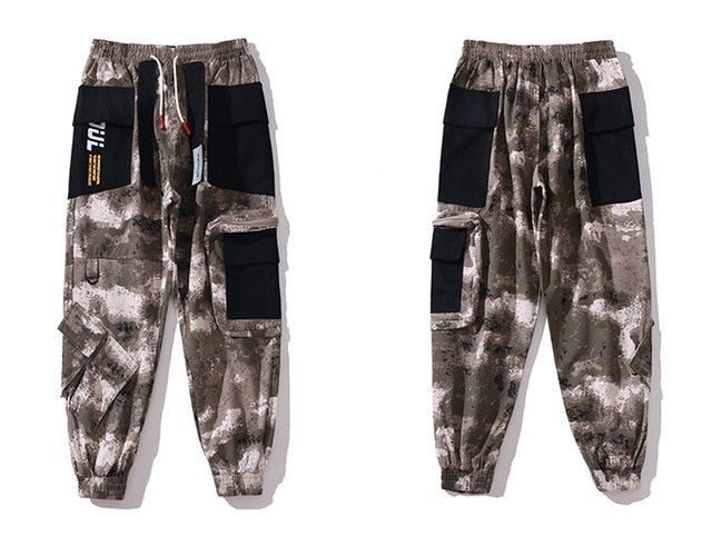Men's Oversized Camouflage Patchwork Style Cargo Trousers
