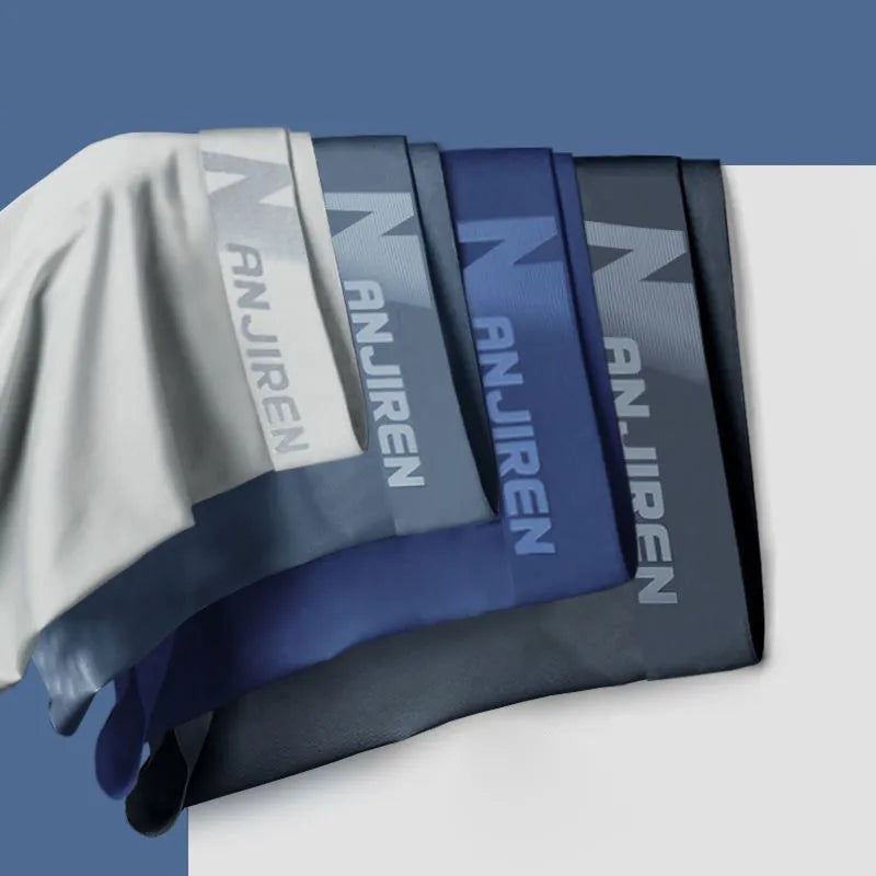 High - Quality Solid Ice Silk Boxer Shorts Set for All - Day Comfort