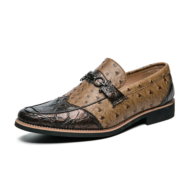 Stylish Breathable Abstract Patchwork Patent Leather Slip-on Loafers