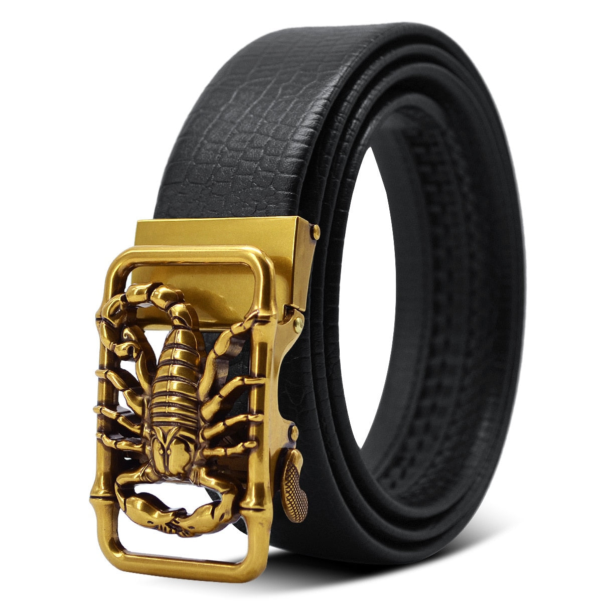 Casual Square Scorpion Buckle Design PU Leather Belt for Daily Wear
