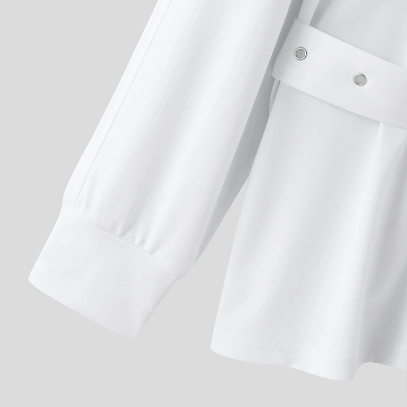 Stylish Solid Color Lapel Zipper and Belted Casual Jacket for Everyday Wear