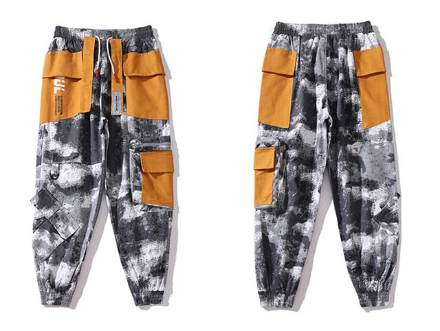 Men's Oversized Camouflage Patchwork Style Cargo Trousers