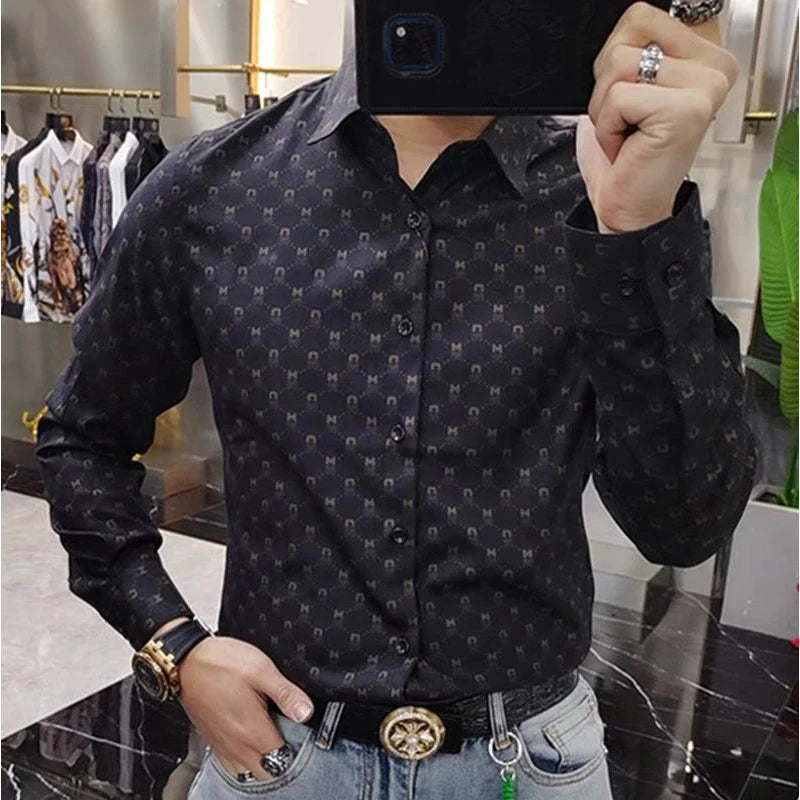 Casual and Fashionable Geometric Pattern Printed Men's/Women's Shirt for Everyday Wear