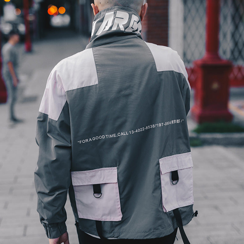 Men's Casual Harajuku Multi - Pocketed Hip - Hop Track Jacket for All Seasons