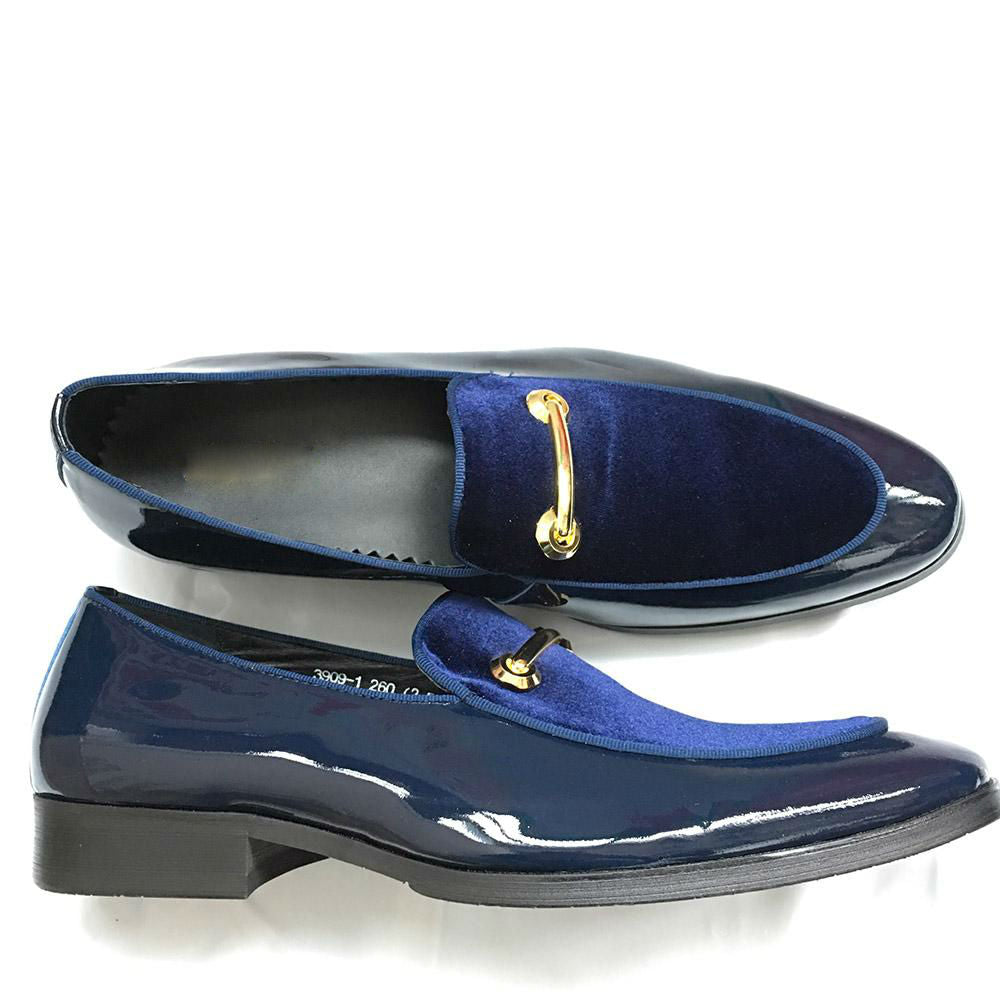 Elegant Metal Buckle Decorated Tuxedo-Style Men's Loafers Shoes for Formal Occasions
