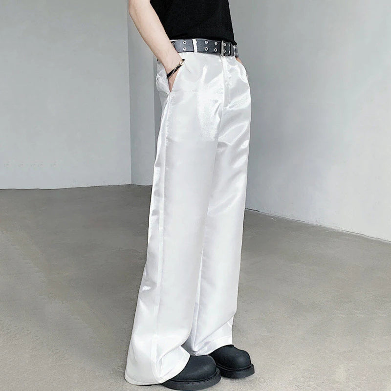 High - quality Polyester Casual Solid - color Loose - fitting Straight Pants