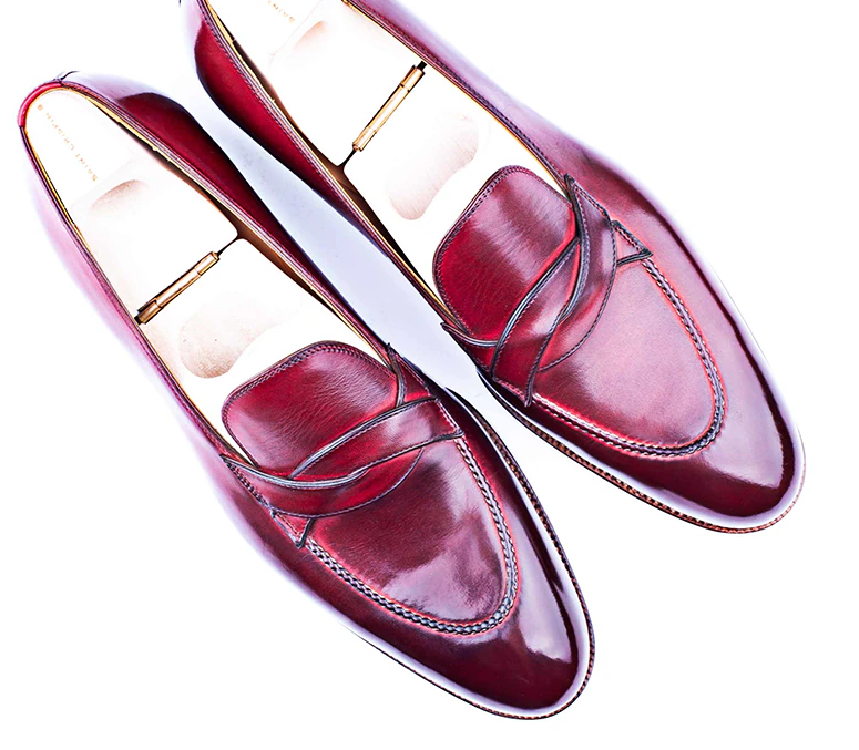 Solid Shine Spine Decorated Slip - on Loafers Shoes for Casual Wear