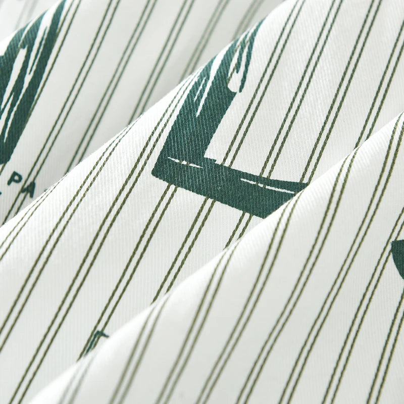 Stylish Letter Striped Shirt with Comfortable Pocket
