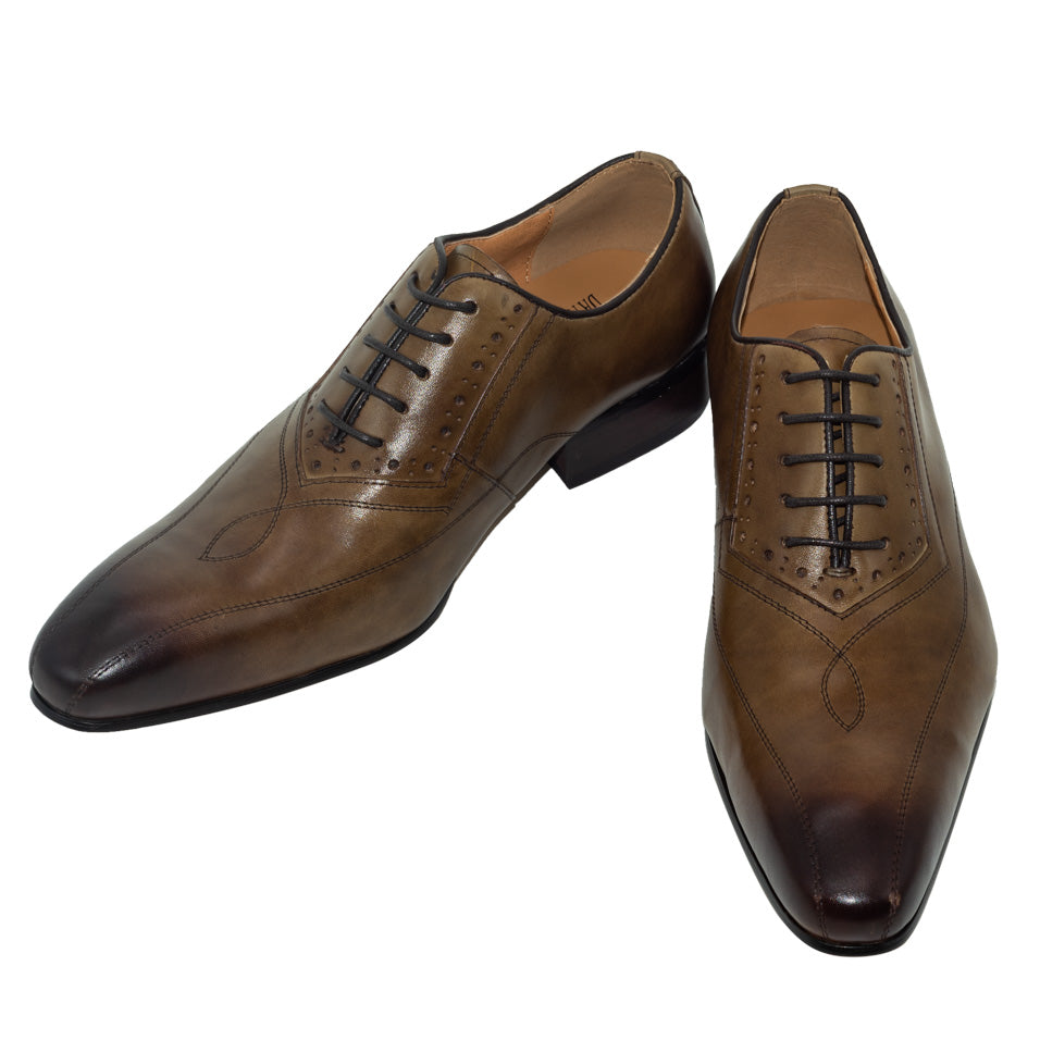 Men's Classic Oxford Formal Shoes in Khaki Coffee Color