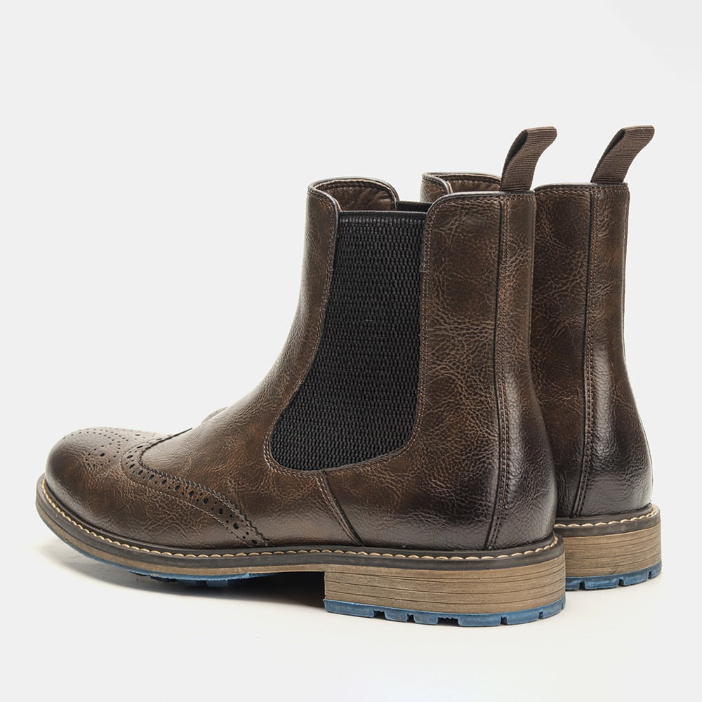 Comfortable Solid Slip-On Chelsea Boots in Synthetic Leather