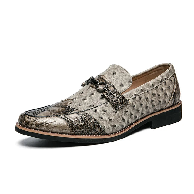 Stylish Breathable Abstract Patchwork Patent Leather Slip-on Loafers