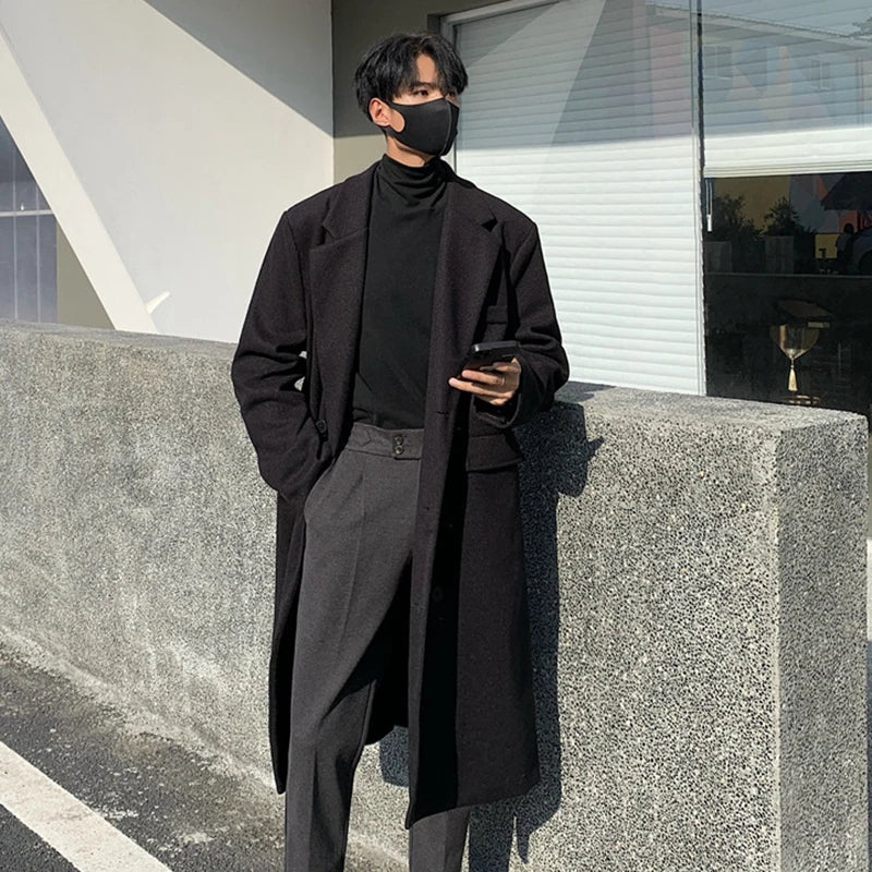 Classic Solid Color Woolen Long and Loose Women's Winter Coat